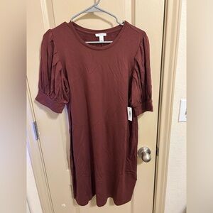Daily Ritual Burgundy Shift Dress
